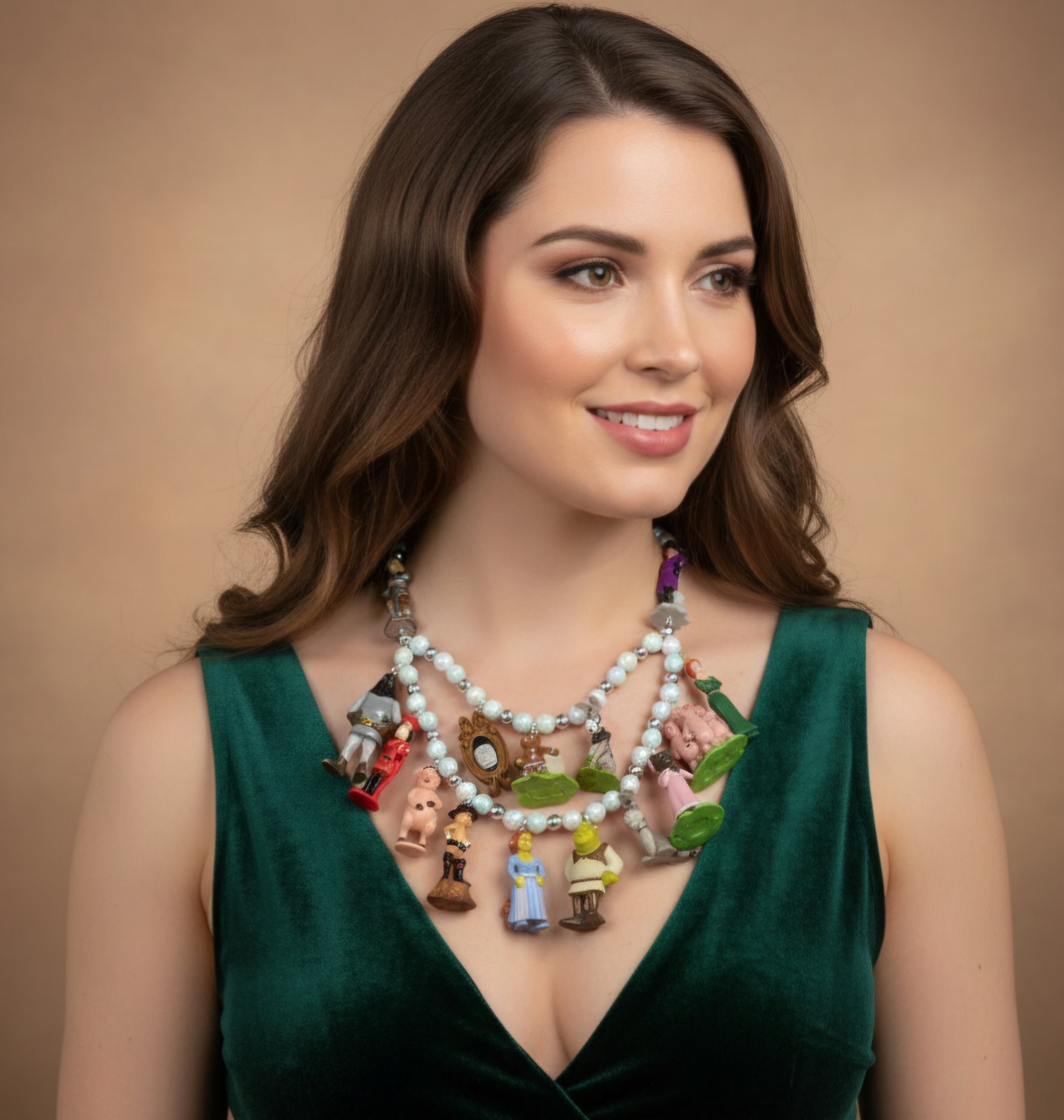 Shrek Necklace, a handmade, one-of-a-kind vintage Statement necklace!
