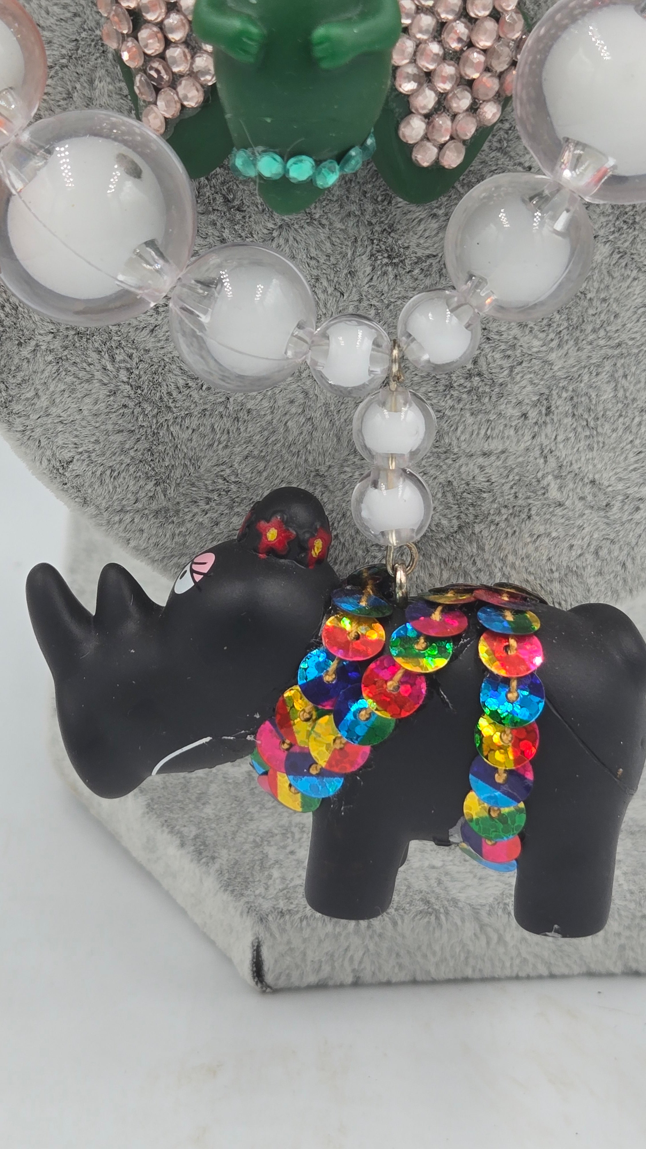 One-of-a-kind ketting met Opgeglitterde vintage Barbapapa dieren