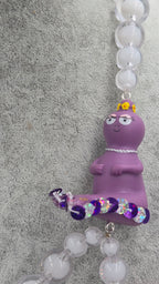 One-of-a-kind ketting met Opgeglitterde vintage Barbapapa dieren