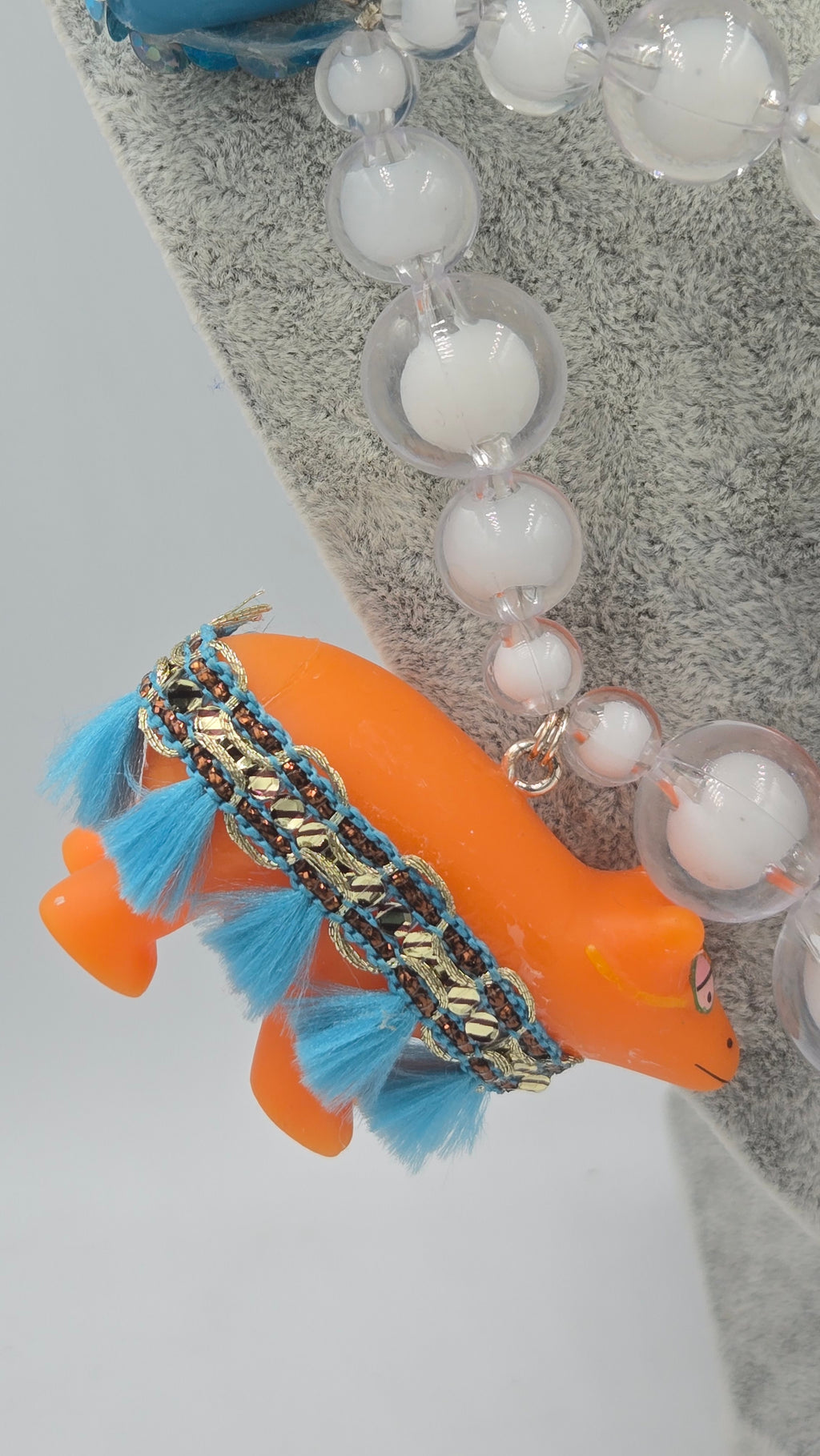 One-of-a-kind ketting met Opgeglitterde vintage Barbapapa dieren