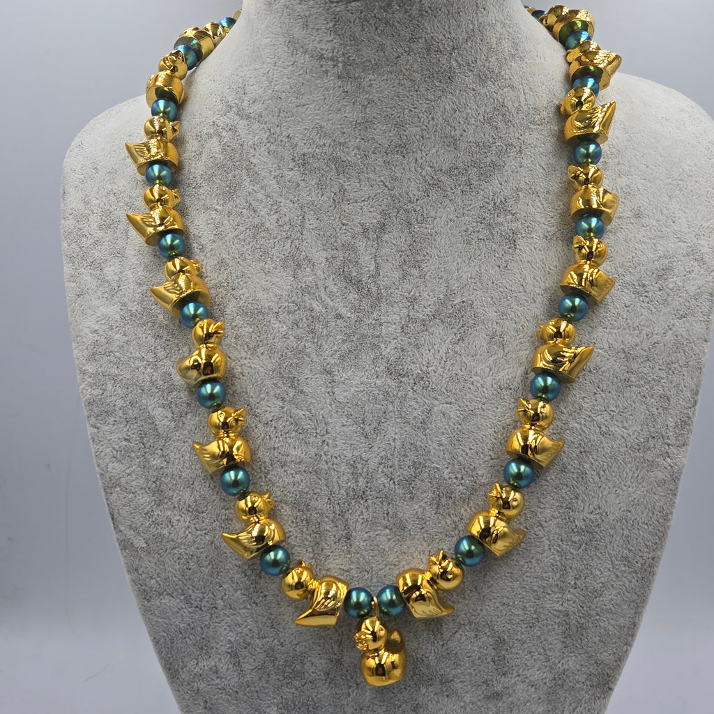 A Statement Necklace :Golden Duckies