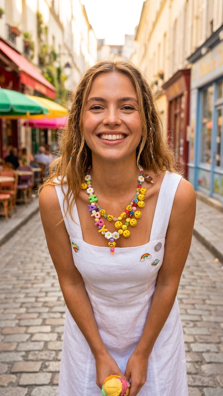 HAPPY, the ultimate festival necklace.